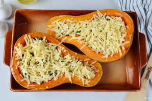 Тыква, фаршированная курицей