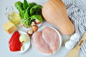 Тыква, фаршированная курицей