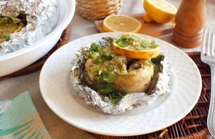 Запеченный судак с горчицей