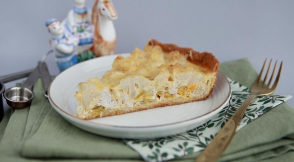 Безглютеновый киш с курицей, цветной капустой и сладким перцем, пошаговый рецепт с фото