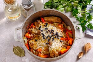 Плов с тыквой и курицей