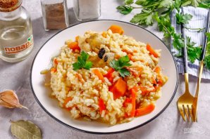 Плов с тыквой и курицей