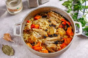 Плов с тыквой и курицей