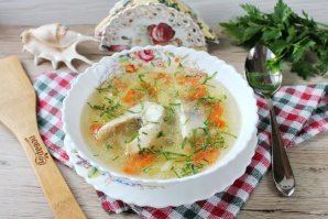 Рыбный суп из судака с пшеном
