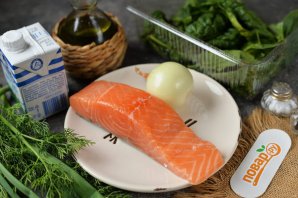 Семга со шпинатом в сливочном соусе