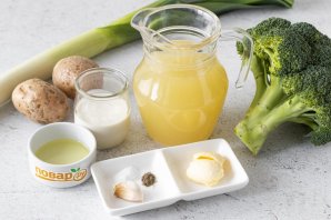 Суп-пюре из лука-порей и брокколи Суп-пюре из лука-порей и брокколи