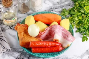 Суп с копченостями без гороха