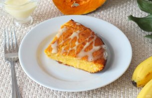 Творожная запеканка с бананом и тыквой