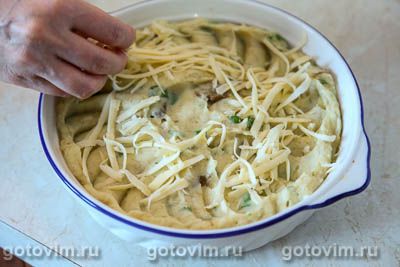 Запеканка из картофельного пюре с солеными грибами Запеканка из картофельного пюре с солеными грибами
