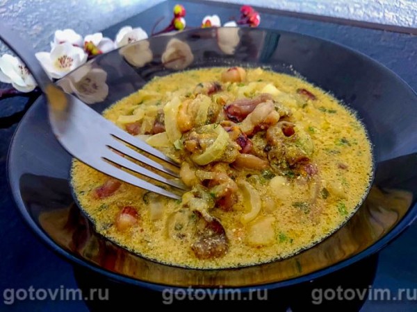 Морской коктейль в сметанном соусе Морской коктейль в сметанном соусе