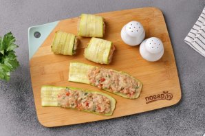 Рулетики из кабачков с мясом