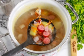 Суп с копченостями без гороха