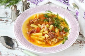 Суп с тушенкой из говядины