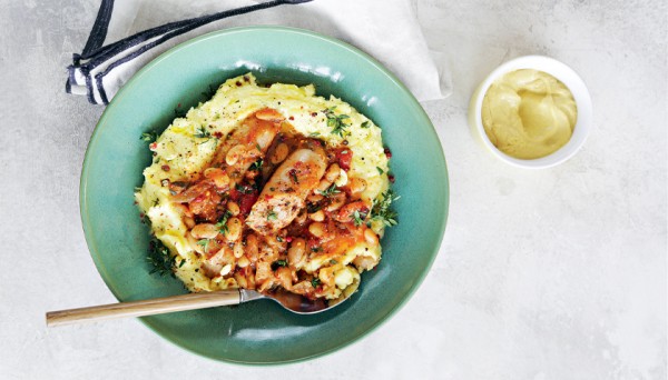 Тушеная фасоль с колбасками и картофельным пюре, пошаговый рецепт с фото Тушеная фасоль с колбасками и картофельным пюре, пошаговый рецепт с фото