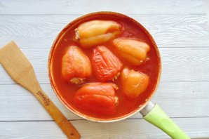 Фаршированные перцы на сковороде