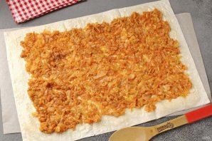 Горячий рулет из лаваша с начинкой