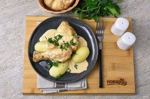Куриные ножки в сливочном соусе