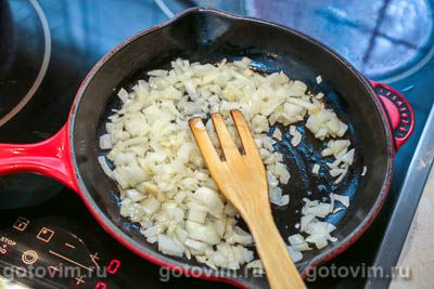 Несладкая овсянка с жареным луком и фаршем Несладкая овсянка с жареным луком и фаршем