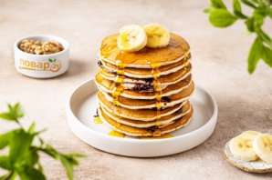 Панкейки с бананом и шоколадом Панкейки с бананом и шоколадом