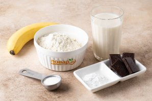 Панкейки с бананом и шоколадом Панкейки с бананом и шоколадом