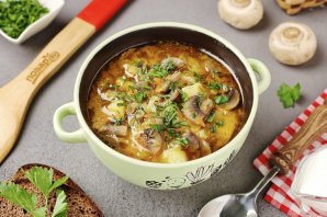 Постные щи с грибами