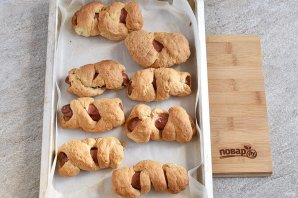 Сосиски в тесте без дрожжей