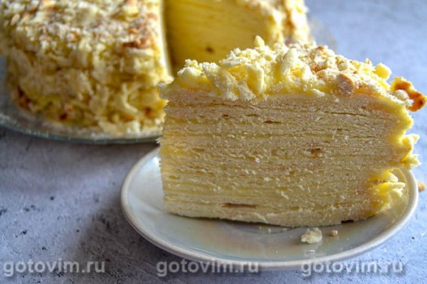 Торт «Наполеон» на сковороде с заварным кремом