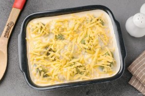 Запеканка из замороженной цветной капусты и брокколи