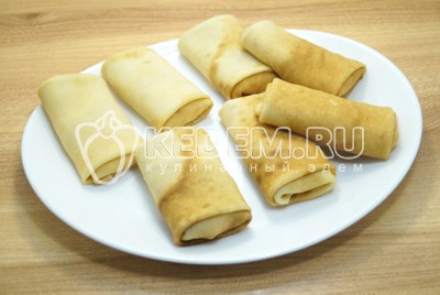 Блины на молоке с творогом