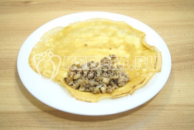 Блины с мясом и грибами