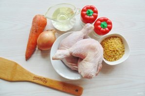 Булгур с курицей и овощами