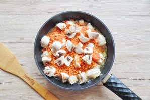 Чечевица с индейкой и овощами