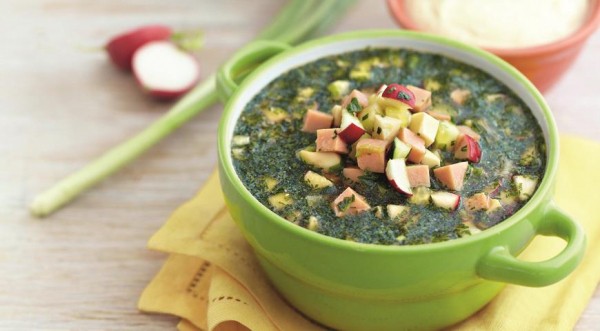 Холодный овощной суп с ветчиной, пошаговый рецепт с фото