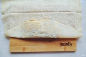 Лаваш с курицей, грибами и сыром