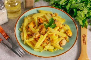 Мидии с картошкой