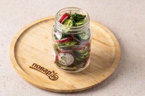 Огурцы с редиской без стерилизации на зиму