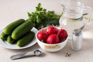 Огурцы с редиской без стерилизации на зиму