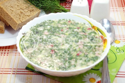 Окрошка классическая с колбасой Окрошка классическая с колбасой