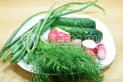 Окрошка классическая с колбасой Окрошка классическая с колбасой