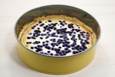 Открытый пирог с творогом и ягодами на песочном тесте