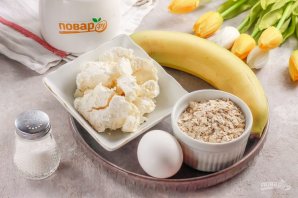 Овсяноблин с бананом и творогом