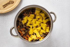 Постные щи из свежей капусты с сушеными грибами