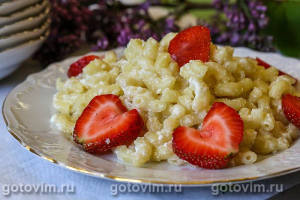 Сладкие макароны с творогом Сладкие макароны с творогом