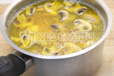 Суп с фрикадельками и грибами