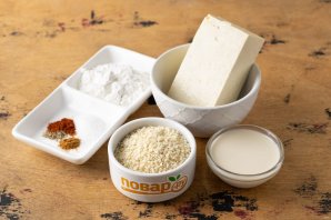 Хрустящий тофу в кунжуте Хрустящий тофу в кунжуте