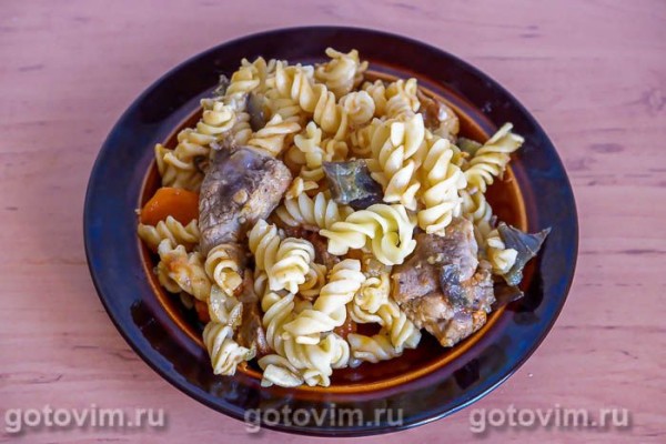 Макароны со свининой и баклажанами Макароны со свининой и баклажанами