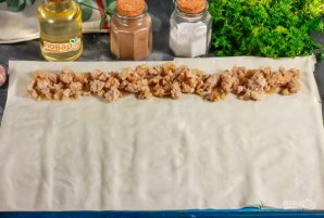 Пирог с мясом из теста "Фило"