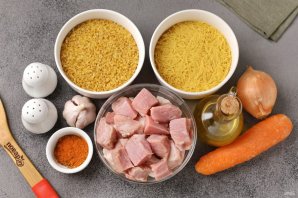 Плов с булгуром и жареной вермишелью