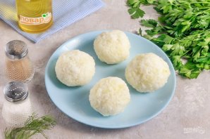 Рисовые шарики с креветками и творожным сыром