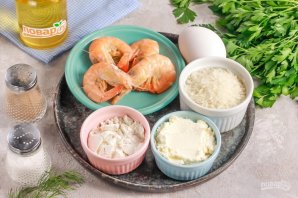 Рисовые шарики с креветками и творожным сыром